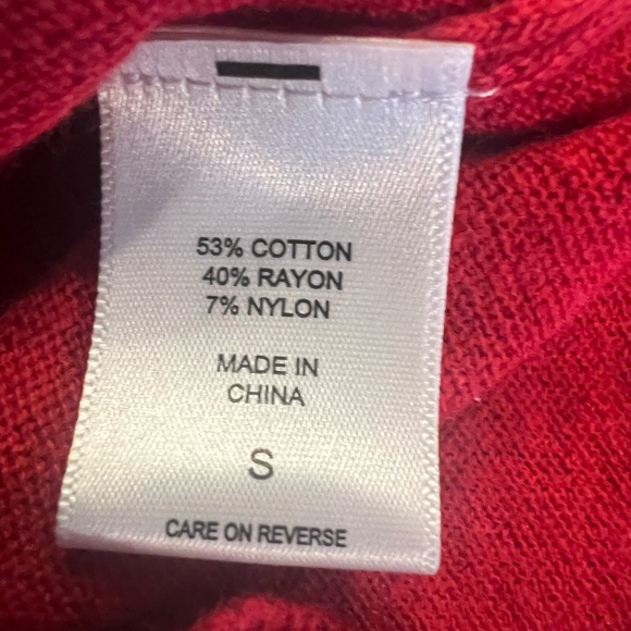 New 7th Avenue New York & Co Glitter Button V Neck L/S Cardigan Sz Small Red - Picture 4 of 8